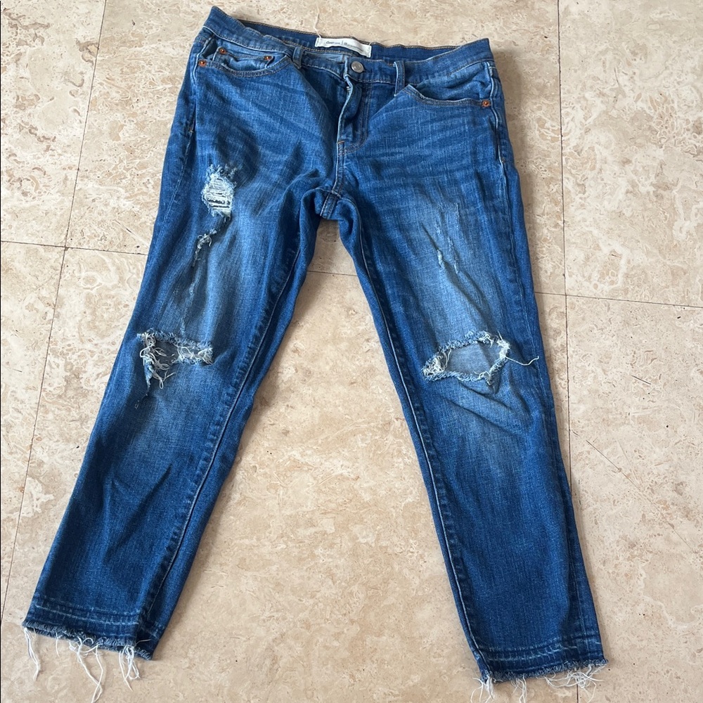 GAP Ripped Blue Skinny Jeans